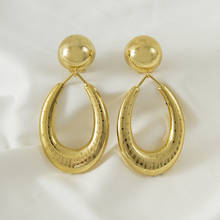 Dangle drop gold Earrings Jewelry Accessories African Women wedding gift Geometric trendy big size Earrings 2024 - buy cheap