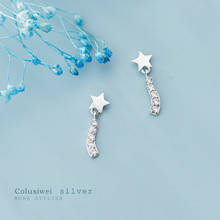 Colusiwei-pendientes de plata de ley 925 con forma de estrella para mujer, aretes sencillos con forma de onda, Circonia cúbica, estilo coreano, accesorios de joyería 2024 - compra barato