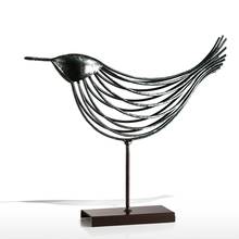 Escultura de pájaro de alambre de hierro, artesanía hecha a mano, estatuilla de Metal, decoración del hogar, escultura de hierro, adorno de pájaro 2024 - compra barato