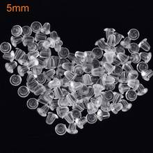 5mm 100pcs Clear Soft Silicone Rubber Earring Backs Safety Round Stopper High Quality Jewelry Accessories DIY Parts Ear Plugging 2024 - купить недорого