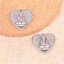 33 piezas de corazón de Buda, colgante de aleación de Zinc para collar, pendiente, pulsera, joyería artesanal hecha a mano 23*24mm 2024 - compra barato