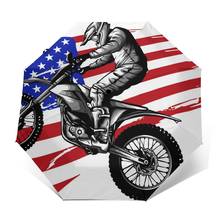 Paraguas invertido plegable automático para hombre y mujer, sombrilla con estampado de Motocross americano, resistente al viento, portátil 2024 - compra barato