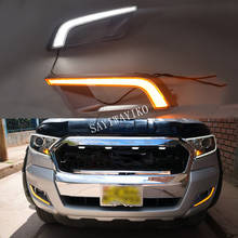 2PCS LED Daytime Running Light For Ford Ranger 2015 2016 2017 2018 Turning Yellow Signal Relay Waterproof Car 12V LED DRL 2024 - buy cheap