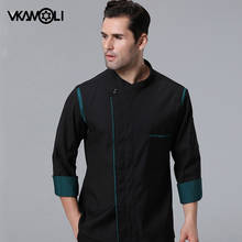 vkamoli Wholesale Long sleeve Unisex Kitchen Chef Restaurant Uniform Shirt Breathable Double Breasted Dress Chef Jacket works 2024 - buy cheap