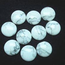 6PCS Nature white turquoisee stone cabochons 12MM 14MM 16MM 18MM 20MM 25mm round shape beads accessories and jewelry findings 2024 - buy cheap