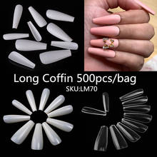 500pcs/bag Coffin Long Ballerina Fake Nail Tips Press on Nails Stiletto False Nail Art Full Cover DIY Acrylic10Sizes Faux Ongles 2024 - buy cheap