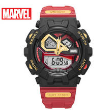 Disney Official Marvel The Avenger Mens Sport Dual Display Quartz Wristwatch 100M Waterproof Boys Time Clock Calendar 3D Stereo 2024 - buy cheap