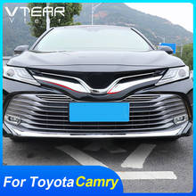 Vtear Car Grille Frame Trim Cover Decoration Stickers Accessories Exterior Front Bumper Beautiful Parts For Toyota Camry 2020 2024 - buy cheap