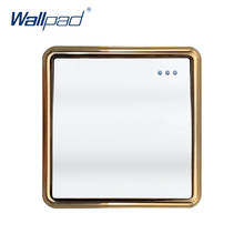 New Arrival Wallpad 1 Gang 2 Way Wall Light Switch Large Wave Button Gold Panel Rocker Switches 2024 - buy cheap