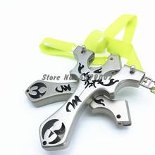 Stainless Steel Wire Cutting Slingshot Hunting Catapult Outdoor Games Shooting Use Flat Rubber Band Sling Shot 2024 - buy cheap