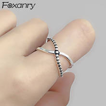 Foxanry 925 Stamp Couples Rings for Women Vintage Fashion Double-layered Hollow Cross Geometric Party Jewelry Gifts 2024 - buy cheap