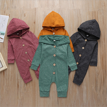 Baby Clothes Spring & Autumn Newborn Romper 0-24Months Fashion Solid Single-breasted Hoodies Trousers Infant Jumpsuit 2024 - buy cheap