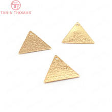 20PCS 15*13MM thickness 0.5MM 24K Gold Color Brass Frosted Triangle Charms High Quality Diy Jewelry Findings Accessories 2024 - buy cheap