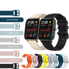 Pulseira esportiva de silicone para xiaomi huami amazfit, "para substituição de pulseira de smartwatch colorida da xiaomi huami amazfit gts/gtr 42mm/bip lite 2024 - compre barato