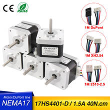 5PCS 1.8 Degree Nema17 Stepper Motor 2 Phase 4 Leads 42BYGH40 1.5A 17HS4401 For CNC Laser Engraving Machine 3D Printer Monitor 2024 - buy cheap