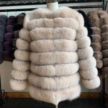 NEW 100% Real fur real fur fox coat outfit long sleeves quality silver fox women winter warm thick natural fox fur coats 2024 - buy cheap