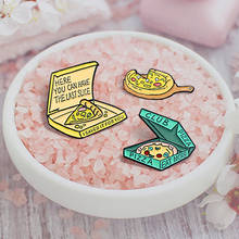 Pizza club Enamel Pin Yellow green Pizza box Eat more Brooches for Shirt Lapel Bag Badge Fun Food Jewelry Gift for Kids Friends 2024 - buy cheap