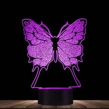 Luminária 3d formato de borboleta, luz noturna de led que muda de cor, lâmpada visual 2024 - compre barato