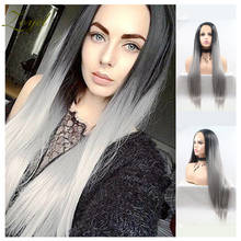 Zoyel Hair Wigs For Black Women Straight Synthetic Lace Front Hair 38 Inch Ombre Lace Front Wig Cosplay Or Daily Wear Wig 2024 - buy cheap