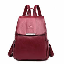 Women Leather Backpacks High Quality Ladies Bagpack School Bags For Girls Solid Luxury Designer Rucksacks Female Backpacks New 2024 - buy cheap