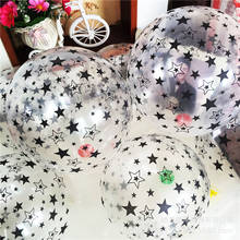 10 pçs 12 Polegada transparente preto branco estrela látex balões inflável balão de ar estrela festa de aniversário casamento decoração crianças brinquedo 2024 - compre barato