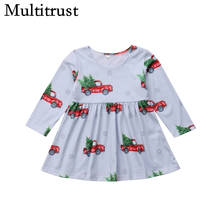 Christmas Clark Flower Baby Girl Princess Dress Top Party Car Wedding Pageant Long Sleeve Autumn Casual Dress 2024 - buy cheap