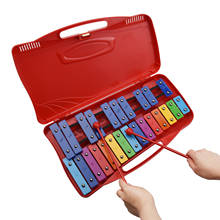 Glockenspiel-xylófono de percusión a mano, instrumento educativo Musical, juguete de 2 mazos, 25 Notas 2024 - compra barato