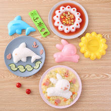 Molde de sushi fofo de desenhos animados 4 segundos, forma de arroz kawaii, diy, ferramentas de decoração para cozinha, almoço, bebê 2024 - compre barato