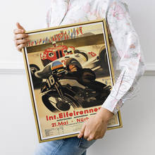 Póster con impresiones Vintage de carreras de motos, pegatinas de pared de competición de coches, decoración de pared de Bar, Pub y Club, alemán, Eifelrennen 2024 - compra barato