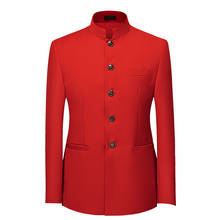 6 Цвета для того, чтобы выбрать модные мужские классические пальто в форме платья больших Размеры 6XL Slim Fit Мужской стоячий воротник Повседневный деловой пиджак 2024 - купить недорого