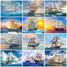 EverShine Diamond Painting Ship Picture Rhinestones Diamond Embrpidery Landscape Cross Stitch Mosaic Kits Handmade Hobby Sale 2024 - buy cheap