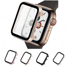 38mm 42mm Metal Tempered Glass Protective Case Cove for Apple Watch SE 6 40/44mm iWatch Series 5 4 3 2 1 Screen Protector Shell 2024 - buy cheap