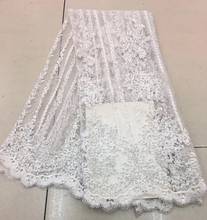 Embroidery Tulle French Lace Fabric Beaded African Lace Fabric Nigerian Lace Fabrics For Wedding Party 5 Yards Per Lot RF25771 2024 - buy cheap