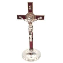 Крест Распятие стенд Христос католический Иисус Статуэтка автомобиль домашняя Часовня Декор 2024 - купить недорого