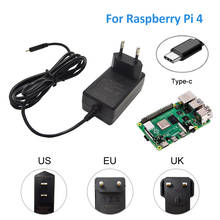 Оптовая продажа Raspberry Pi 4 Мощность адаптер комбинация 5V 3A Тип-C Питание для RPI 4 Модель B EU/US/UK Зарядное устройство в наличии 2024 - купить недорого
