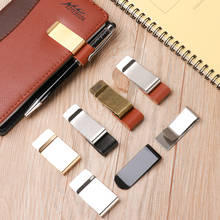 1PC Retro Metal Notebook Holder Stainless Steel Clips Handmade Leather Journal Paper Brass Pen Folder Office Stationery Supplies 2024 - buy cheap