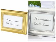 (50 pc/lote) decoração de casamento artesanato de prata e ouro moldura também como titular do cartão de lugar para favores de festa e presentes de hóspedes 2024 - compre barato