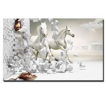 Pósteres e impresiones de caballos grandes para pared, impresiones de Color blanco, cuadro moderno para sala de estar 2024 - compra barato
