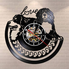 Disco de vinilo hecho de música, Golden Retriever, cachorro, perro, regalo, Golden Retriever con corazones de amor, reloj de pared decorativo 2024 - compra barato