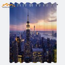 Modern Window Curtains New York City Skyline with Skyscrapers at Sunset Night American Urban Life Image Living Room Decor 2024 - buy cheap
