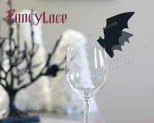 60Pcs DIY Bat Shape Place Card Wedding Birthday Party Wine Glass Cup Cards Table Decoration Halloween Birthday Party Decoration 2024 - buy cheap