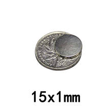 Imãs de neodímio, 10/20/50/100/200 peças 15x1mm, folha de ímã permanente de 15x1mm ndfeb, magnético forte 15*1 2024 - compre barato