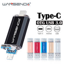 WANSENDA USB Flash Drive 3 IN 1 USB 3.0 & TYPE C & Micro USB OTG Pen Drive 32GB 64GB 128GB 256GB 512GB Memory Stick Pendrive 2024 - buy cheap