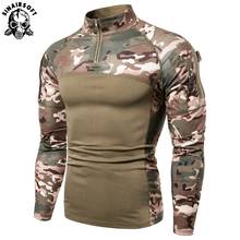 SINAIRSOFT Men Army Green Rip-stop Tactical T Shirts Long Sleeve Camouflage Hiking T-Shirt Autumn Hunting Paintball Clothing 2024 - buy cheap