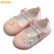 Мягкие кожаные туфли VFOCHI для девочек, детская Свадебная обувь на плоской подошве с цветочным рисунком для девочек-подростков, танцевальная обувь для девочек 2024 - купить недорого