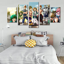 Meu herói academia anime posters 5 painéis modular feito sob encomenda imagem na parede pintura da lona arte decoração casa cuadros 2024 - compre barato