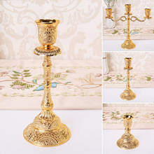 Gold color 1/3/5 Arms Metal Pillar Candle Holders Candlestick Wedding Decoration Stand Mariage Home Decor Candelabra 2024 - купить недорого