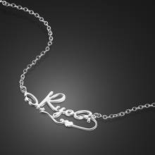 Simple 925 Silver Necklace for Women - Letter Pendant Design Solid Silver Necklace - Rolo Chain 51cm Length - Birthday Gift 2024 - buy cheap