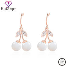 HuiSept Fashion Women Earrings 925 Silver Jewellery Ornaments Cat Eye Stone Zircon Gemstones Drop Earrings for Wedding Wholesale 2024 - buy cheap