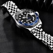 Relógio masculino automático, pulseira de aço inoxidável, à prova d'água 2024 - compre barato